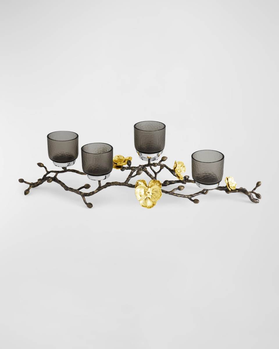 Gold Orchid Candelabra