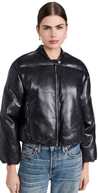 Apparis Gigi Padded Bomber Jacket Noir