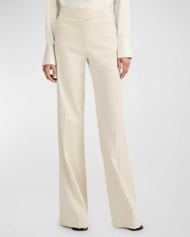 Owen Linen-Blend Flare Trousers