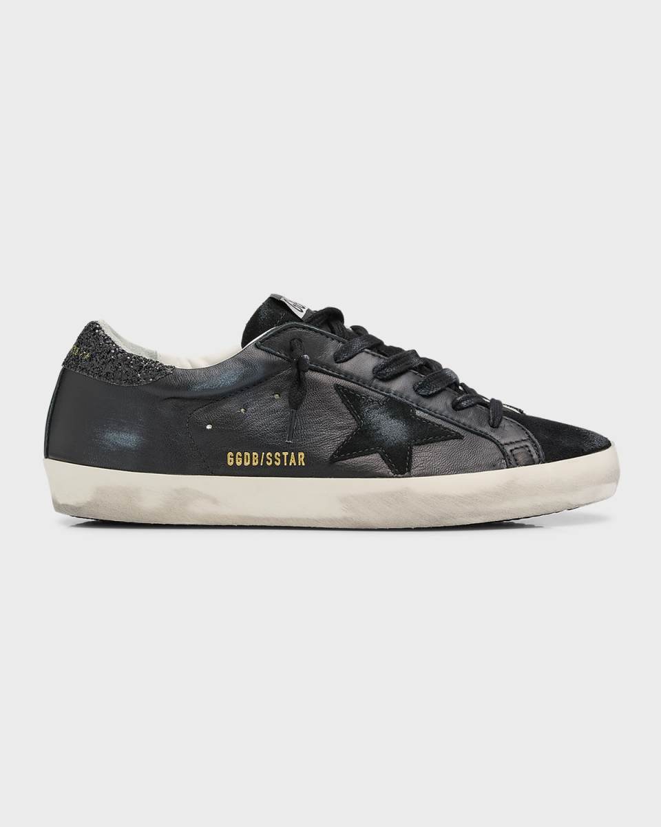 Superstar Leather Glitter Low-Top Sneakers