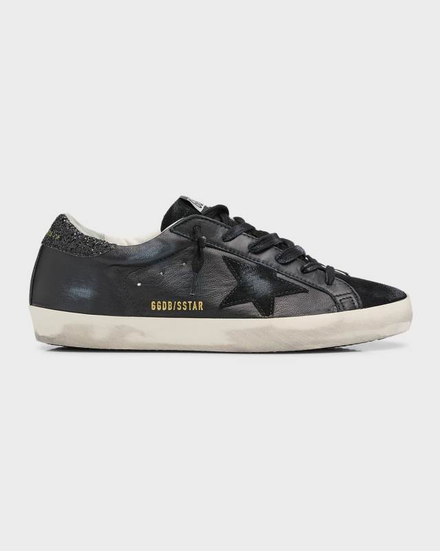 Superstar Leather Glitter Low-Top Sneakers