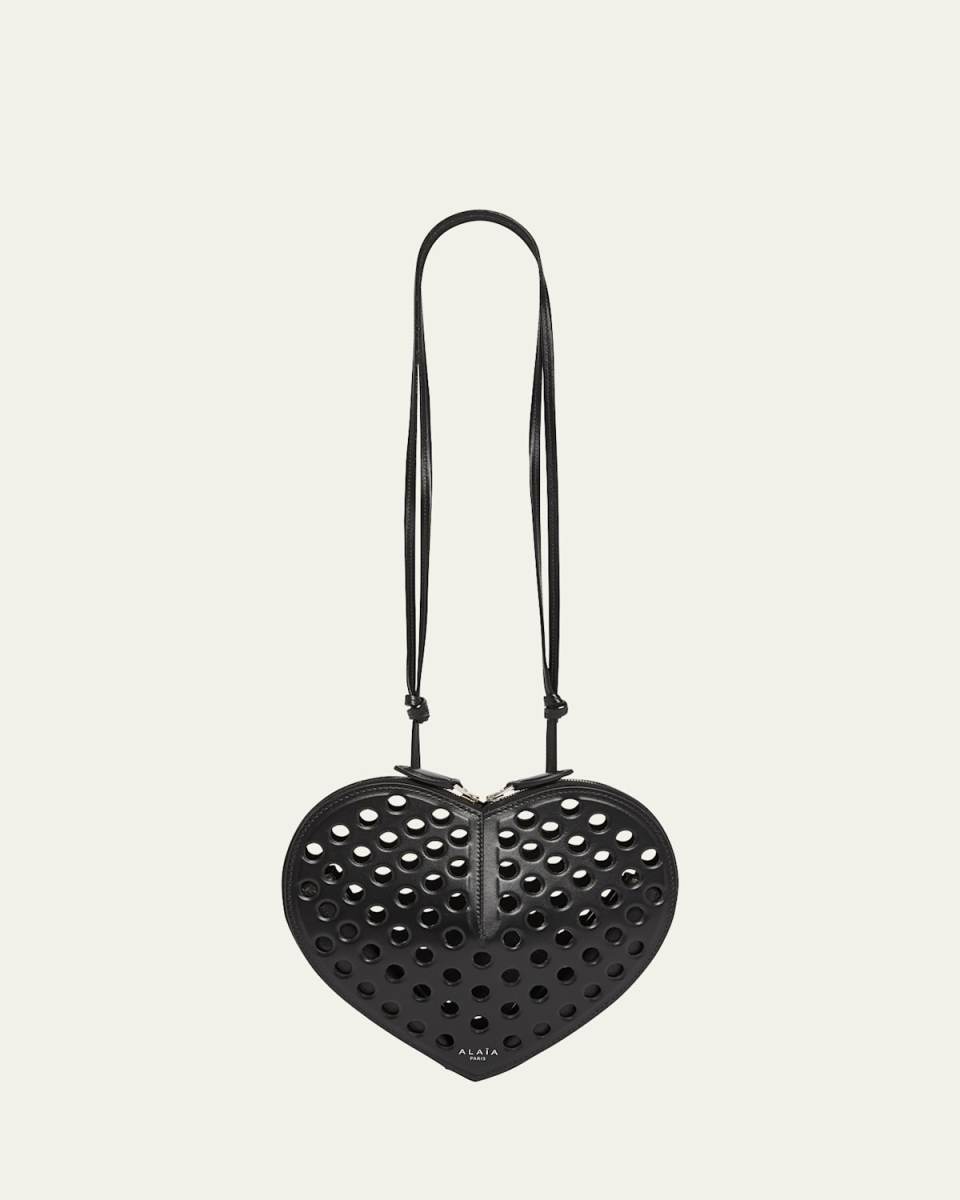 Le Coeur Shoulder Perforated Bag in Leather