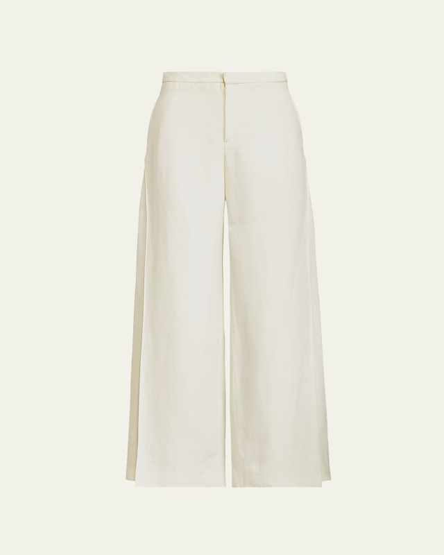 Leora Wide-Leg Crepe Pants