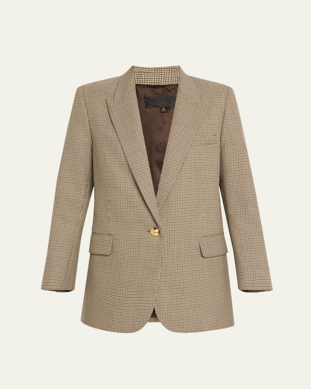 Diane Micro Houndstooth Wool Blazer