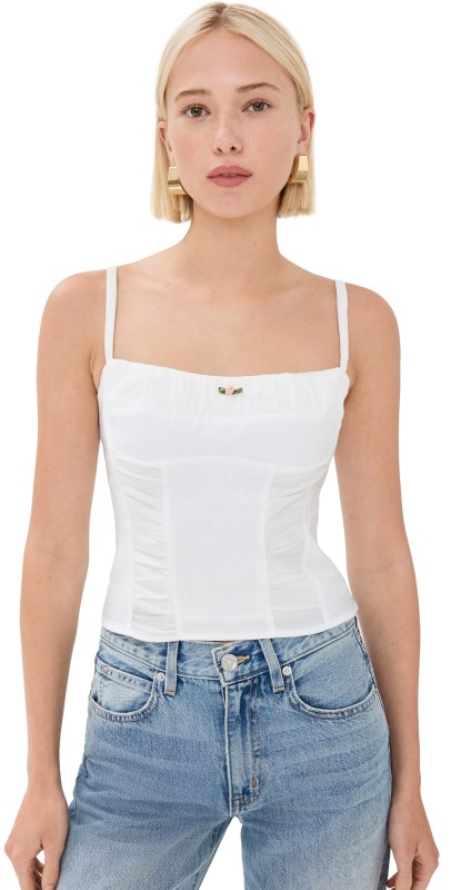 Reformation Emery Linen Top White
