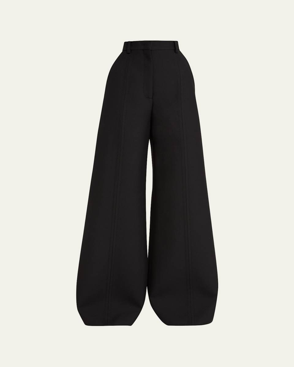 High-Rise Wide-Leg Wool Trousers