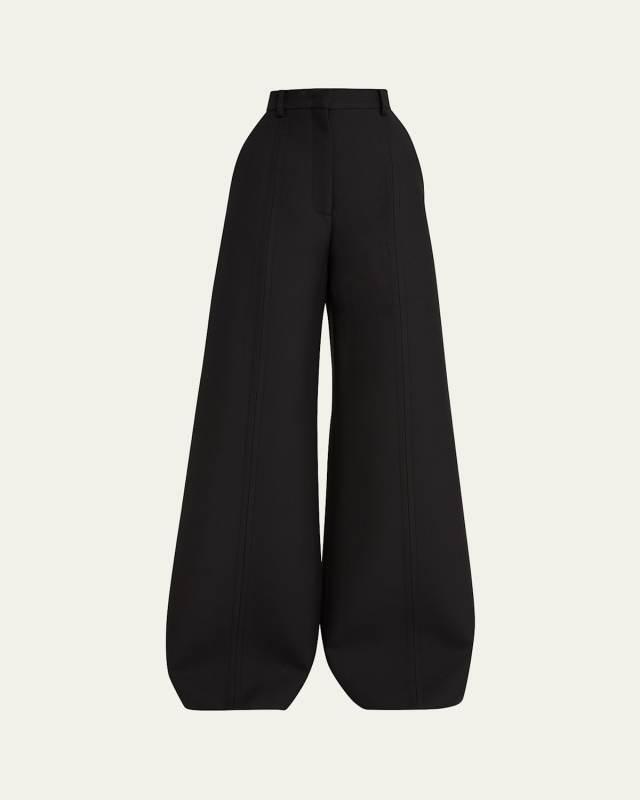 High-Rise Wide-Leg Wool Trousers