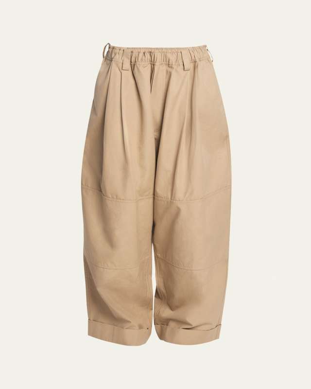 Drawstring Chino Wide Leg Pants