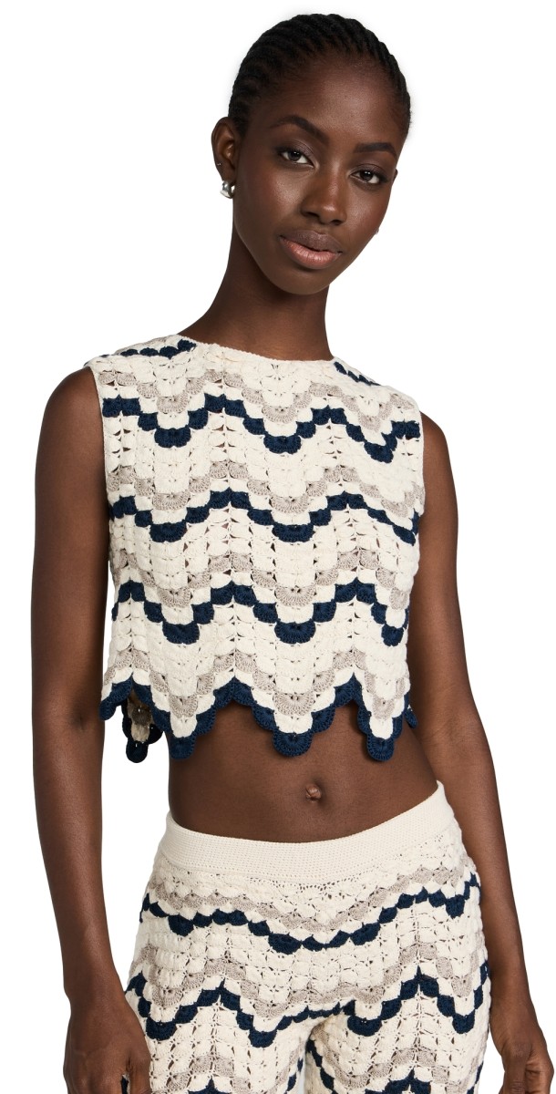 ESCVDO Nieva Top Ivory/Navy