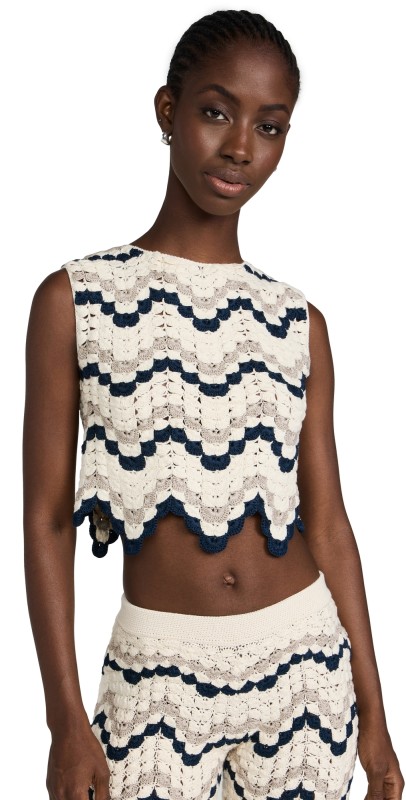 ESCVDO Nieva Top Ivory/Navy