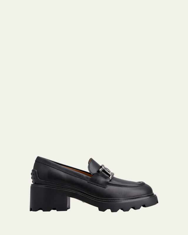 Leather Chain Casual Loafers