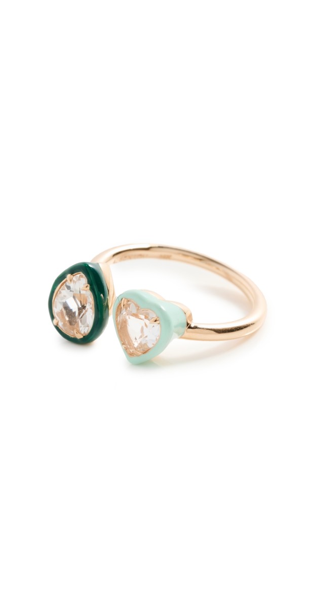 Alison Lou Two Stone Cocktail Ring Green/Mint