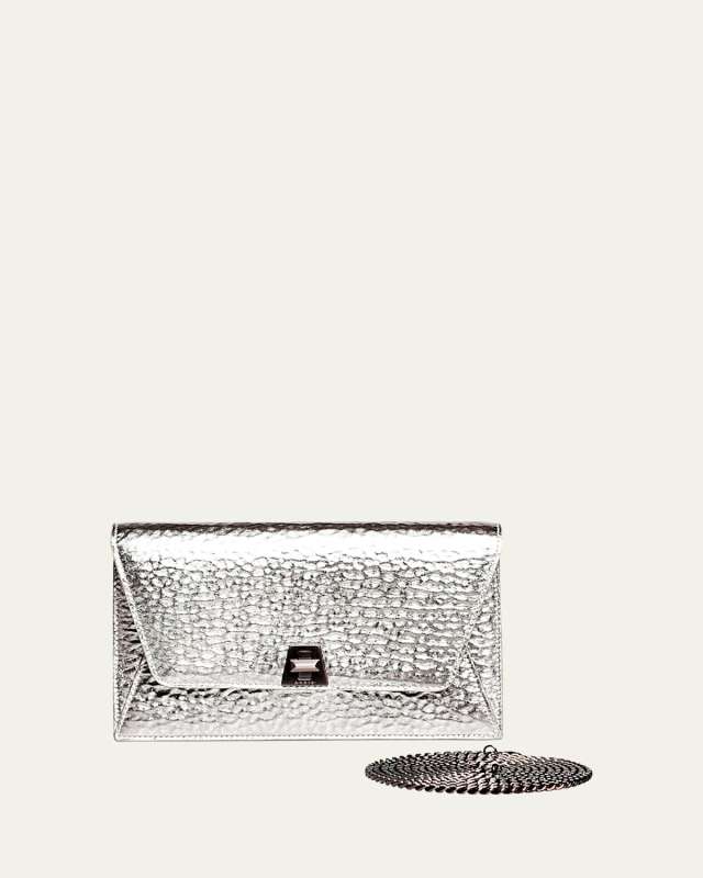 Anouk Hammered Leather Envelope Clutch Bag