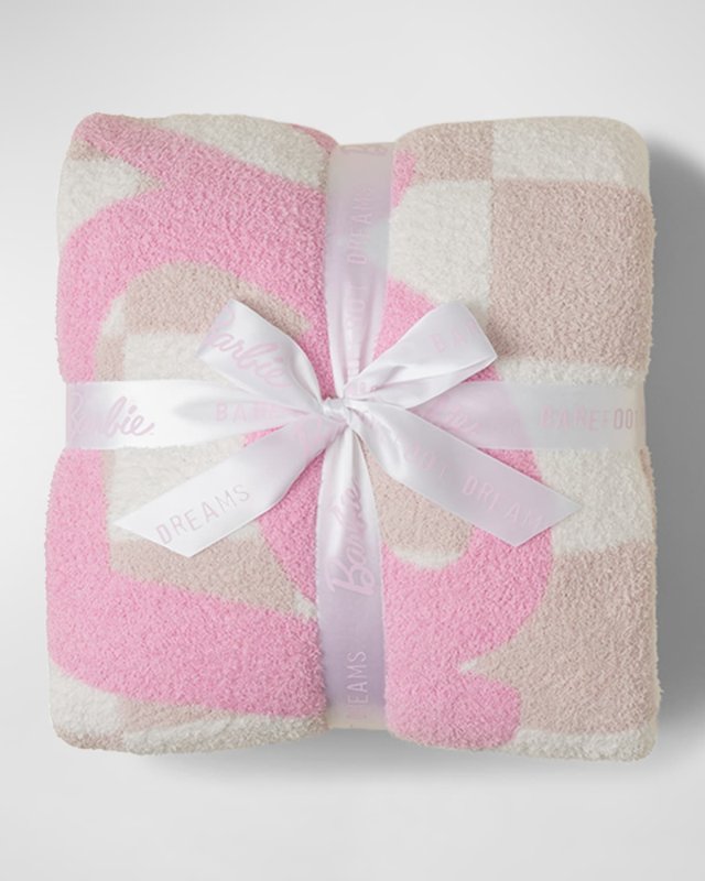 CozyChic Barbie Checkered Throw