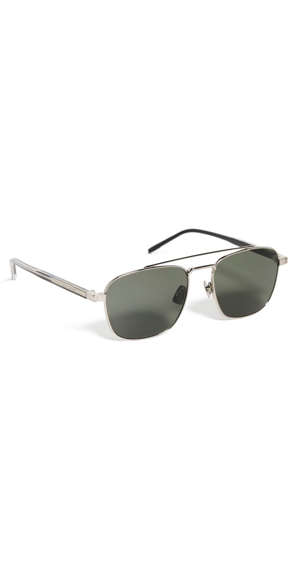 Saint Laurent 665 Sunglasses Silver/Crystal/Grey
