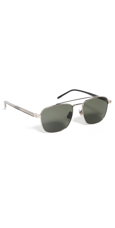 Saint Laurent 665 Sunglasses Silver/Crystal/Grey