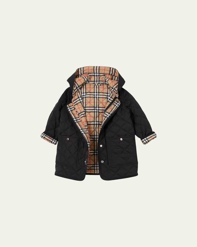 Kid's Reilly Diamond Quilted Coat, Size 3-1