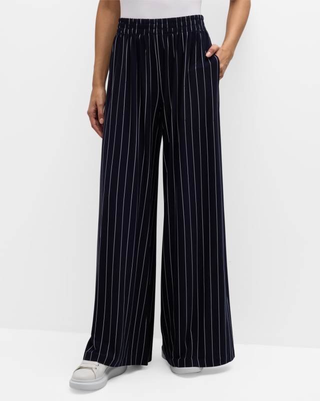 Pinstripe Boyfriend Elephant Sweatpants