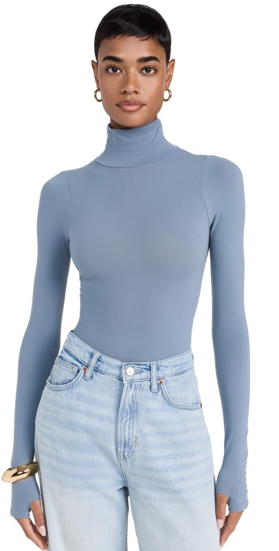 Commando Ballet Body Turtleneck Bodysuit Bluesto