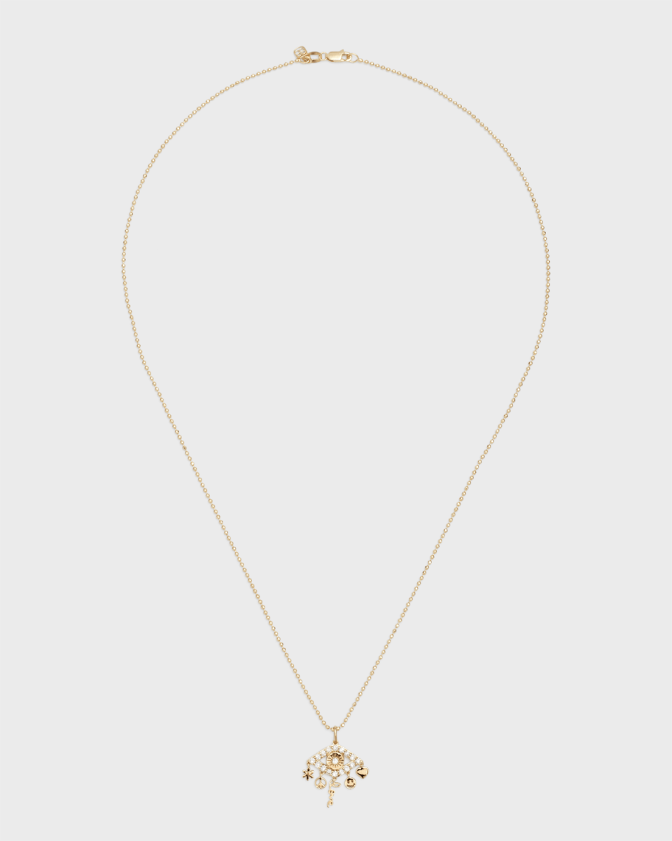 Diamond Pave Evil Eye Charm Necklace