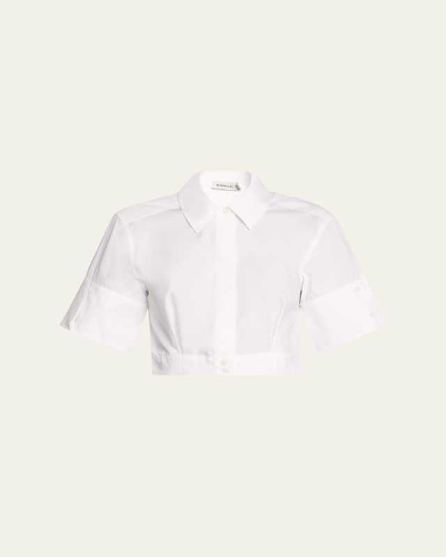 Sabrina Cropped Cotton Button-Front Shirt