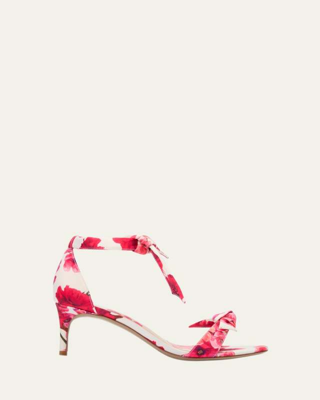 Clarita Floral Knot Ankle-Strap Sandals