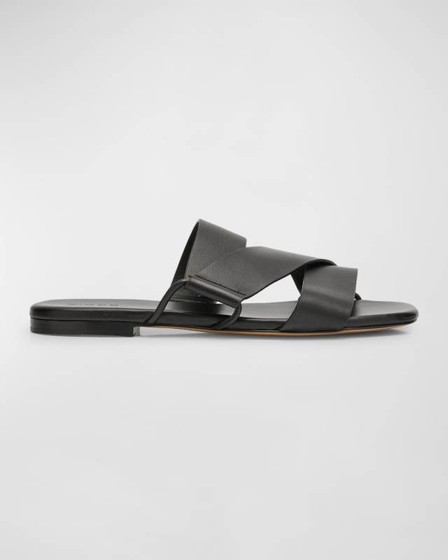 Dylan Asymmetrical Leather Flat Sandals