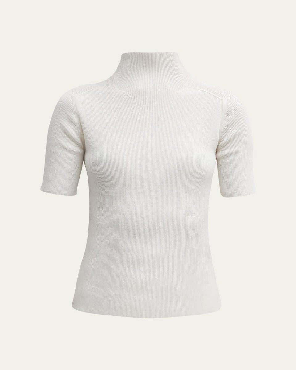 Ribbed Mock-Neck Sweat