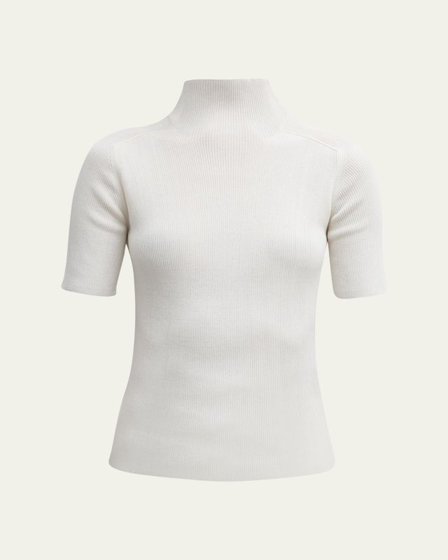 Ribbed Mock-Neck Sweat
