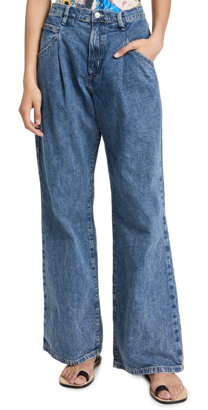 Free People Luca Super Slouch Jeans Alabaster Blue