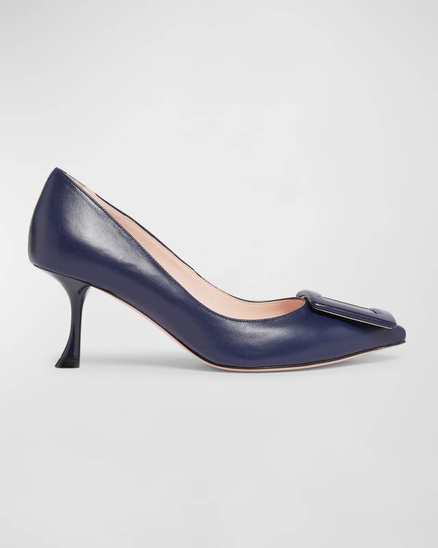 Viv In The City Leather Buckle Pumps
