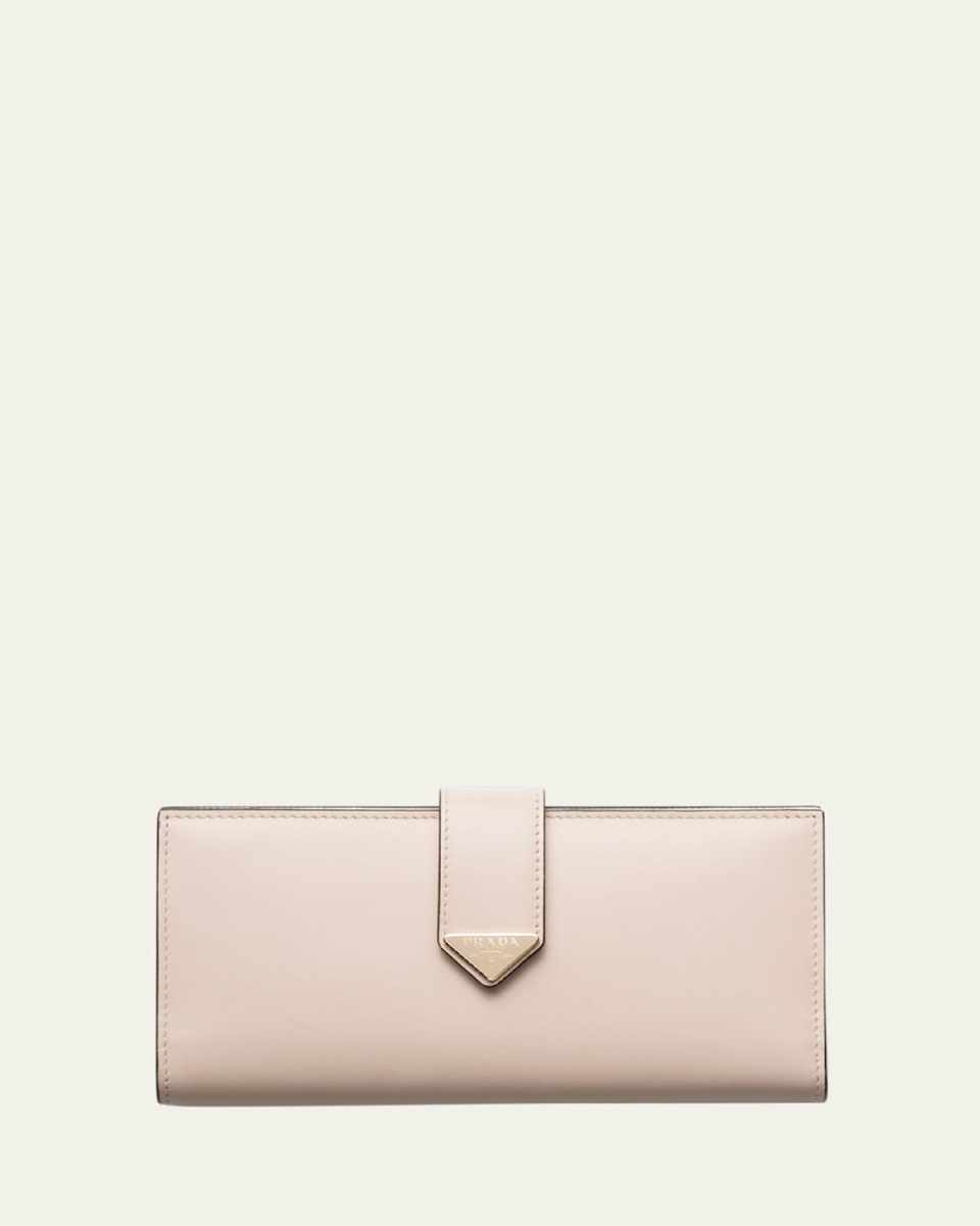 Large Saffiano and Leather Continental Wallet