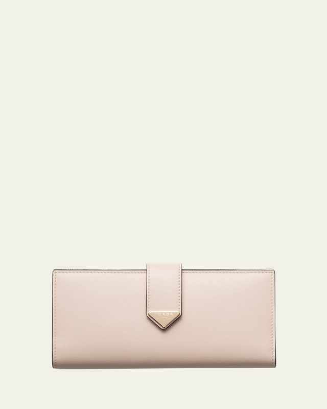 Large Saffiano and Leather Continental Wallet