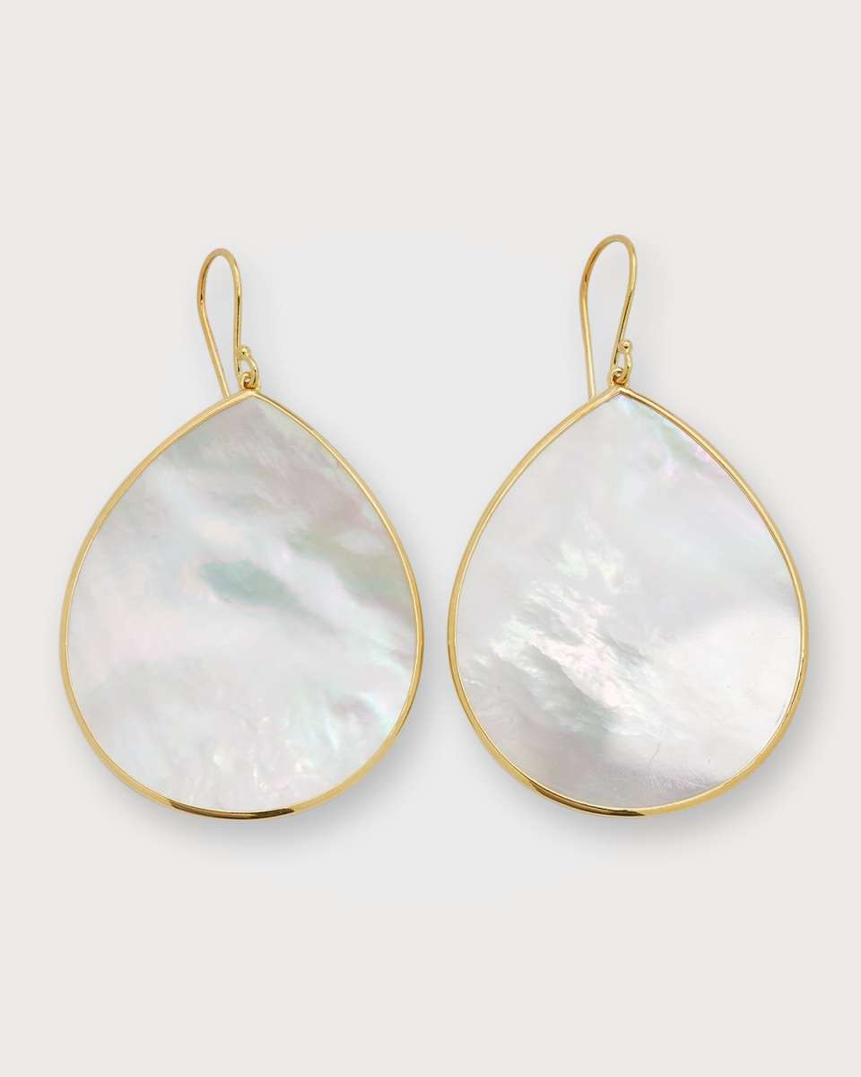 Jumbo Stone Teardrop Earrings in 18K Gold