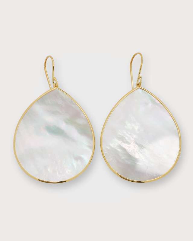 Jumbo Stone Teardrop Earrings in 18K Gold