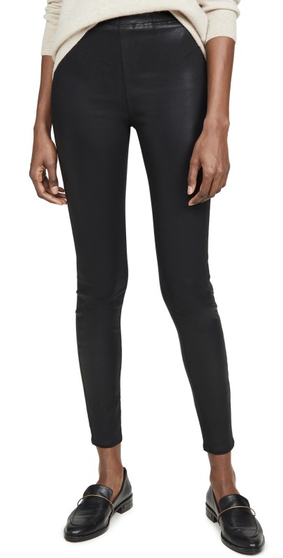 L'AGENCE Rochelle Coated Pull On Jeans Black
