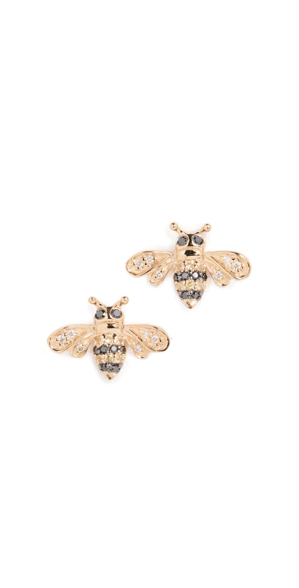 Sydney Evan 14k Gold Bee Studs Gold