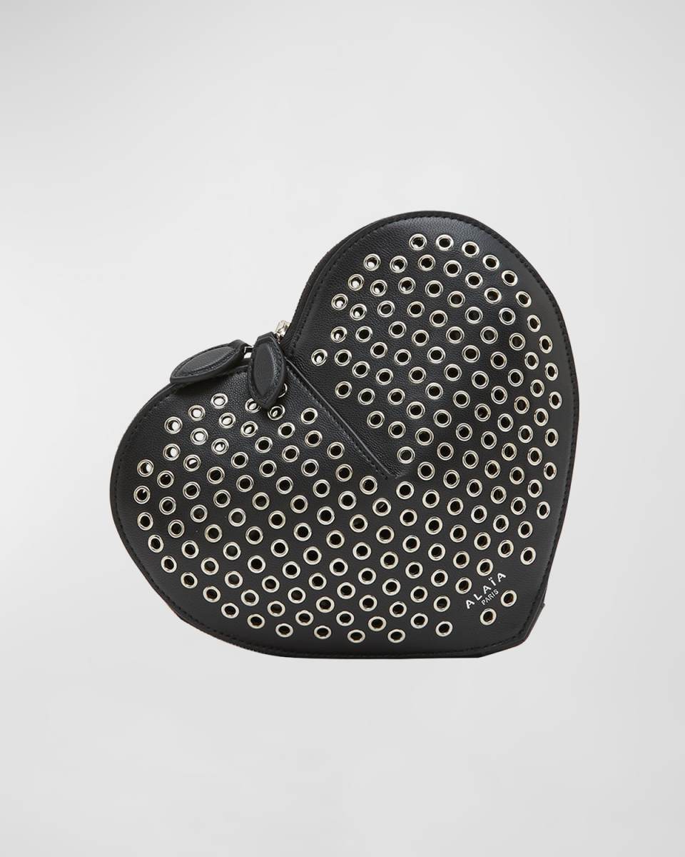 Le Coeur Clutch in Lux Leather with Grommets
