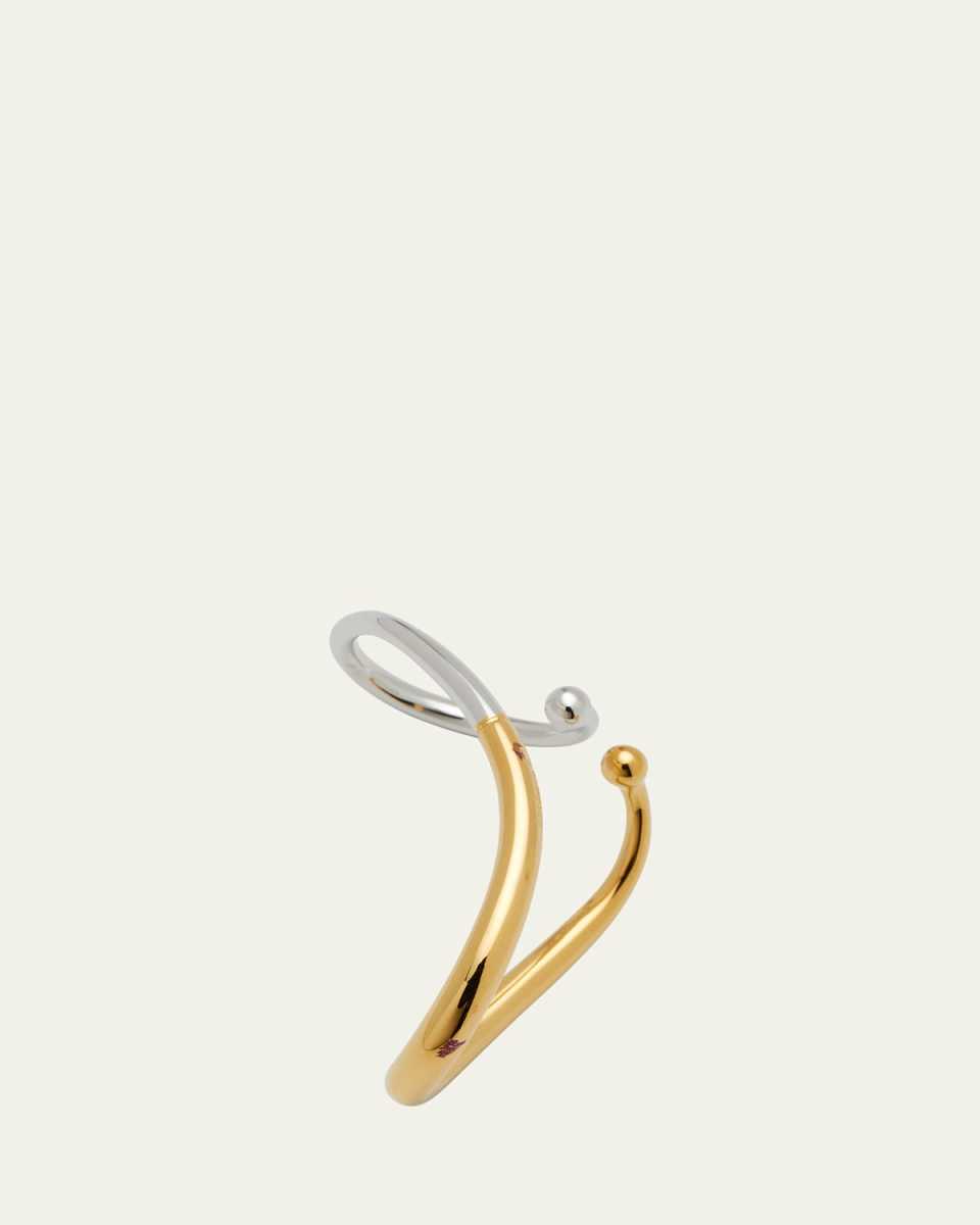Petite Mirage Bicolor Double-Loop Ear Cuff, Single