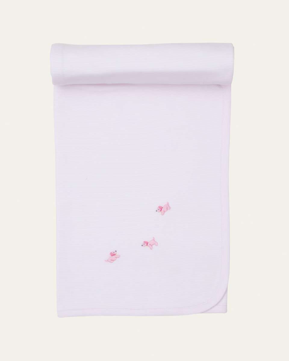 Girl's Premier Puppies Hand Embroidered Blanket