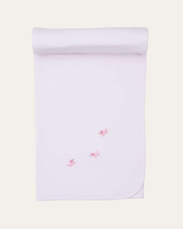 Girl's Premier Puppies Hand Embroidered Blanket