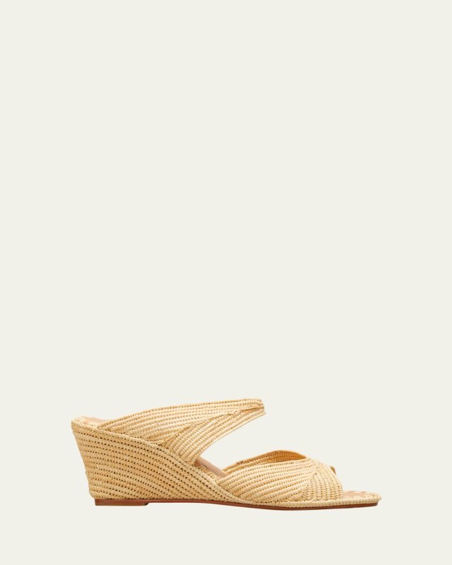 Houcine Raffia Wedge Sandals