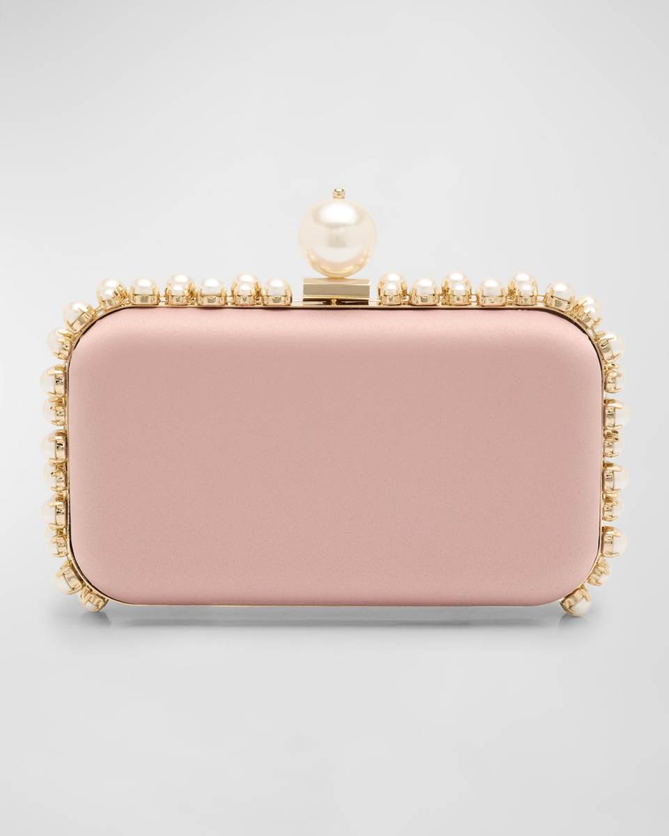 Clio Pearly Satin Clutch Bag