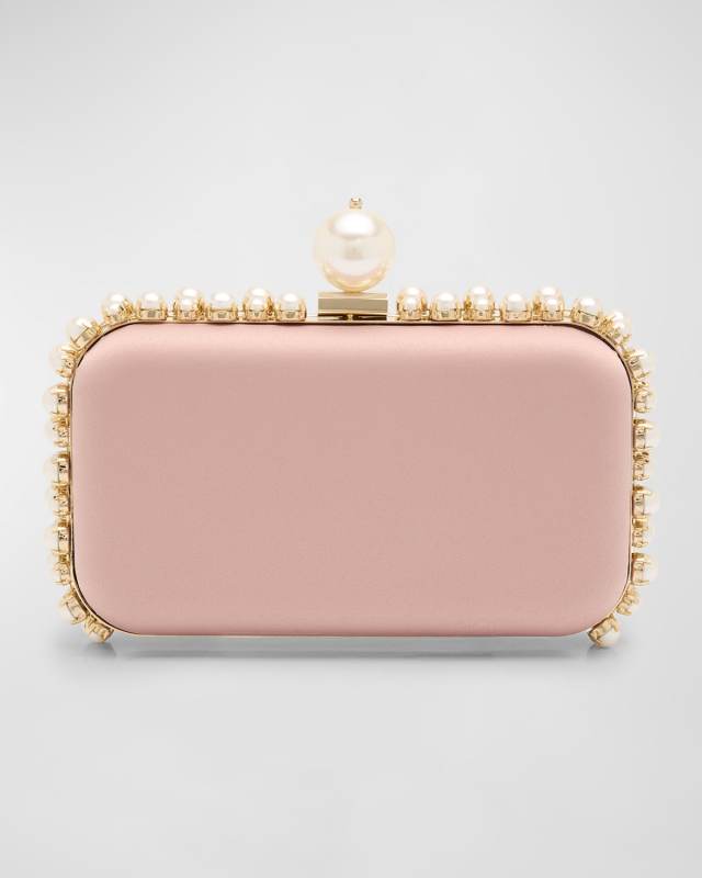 Clio Pearly Satin Clutch Bag