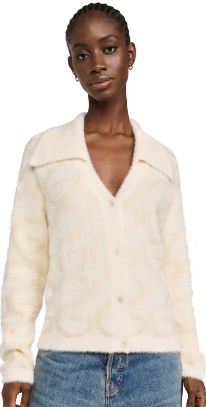Stine Goya Long Sleeve Cropped Cardigan SG Monogram