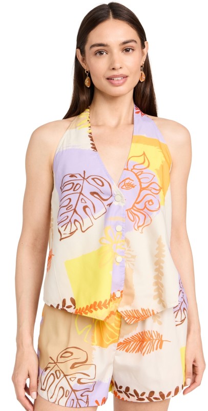 Seven Wonders Palama Vest Palma Print