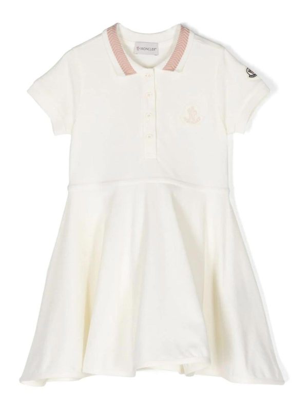 Moncler Jr Robe Au Genou - Blanc