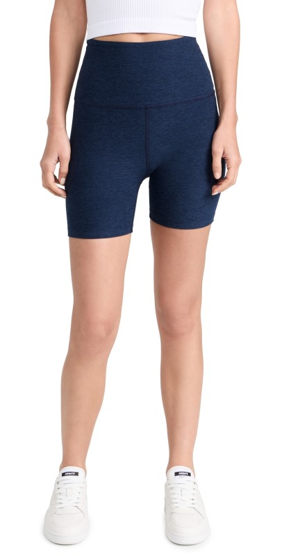 Beyond Yoga Spacedye Keep Pace Biker Short Nocturnal Navy