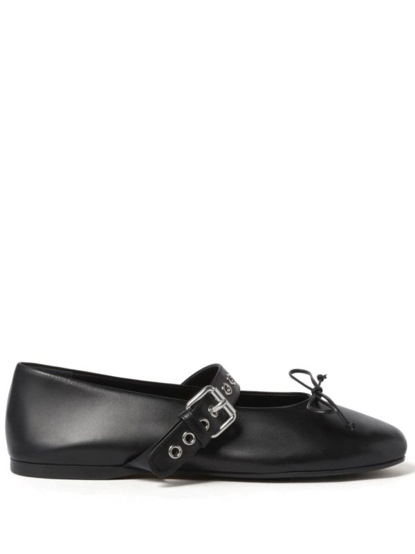 buckled leather ballerina shoes
