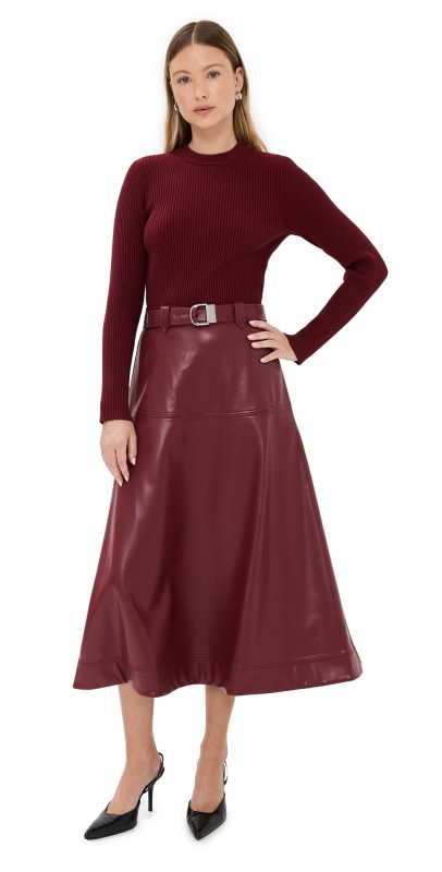 SIMKHAI Ulyssia Midi Dress Oxblood